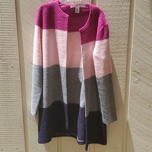 Max Studio Striped Wool Coat